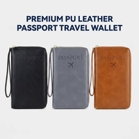 Dompet Paspor Kulit PU Premium, Organizer Perjalanan, Pelindung Dokumen Anti RFID, Tempat Penyimpanan, Logo Kustom, Grosir Perlengkapan Perjalanan