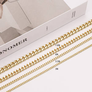 CM 보석 공장 직접 하이 퀄리티 황동 금도금 14K 오로 라미나도 쿠바 체인 목걸이 다양한 크기 남성 여성 목걸이 - Product Image 5