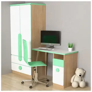 NOVA 19ATPA001 ensemble de meubles de chambre d'enfants couleur personnalisée ensemble de chaises de Table d'étude pour enfants avec armoire en bois