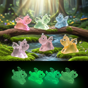 Figuras de Unicornio de Resina Luminosas, Mini Adornos de Unicornio que Brillan en la Oscuridad para Jardín, Paisaje, Acuario, Casa de Muñecas, Decoración - Product Image 1