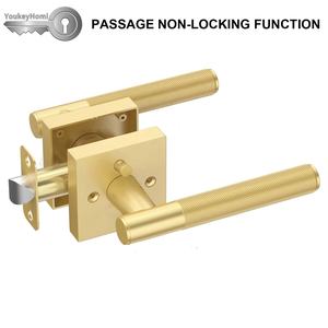 YoukeyHomi ホットセール プレミアム亜鉛合金製 多機能玄関キー付き プライバシー/通路用 ダミー角型ドア ナックルハンドルロック - Product Image 2