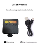 Lampe LED pour téléphone, mini, portable, pliable, antichoc, lumière vidéo, température de couleur réglable 2500-7000K, IRC 95, vente chaude en Chine