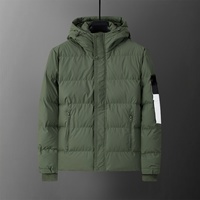 Veste matelassée de luxe pour homme, style designer, en pierre, 100% duvet d'oie, coupe-vent, chaude, pour l'extérieur, avec fermeture éclair.