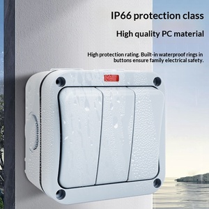 <span class=keywords><strong>Interrupteur</strong></span> tripolaire extérieur étanche IP66 EK43 en ABS 20A à montage en surface <span class=keywords><strong>avec</strong></span> voyant lumineux pour chantier de construction - Product Image 2
