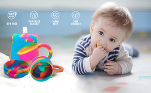 Gobelets à bec pour bébé en silicone, double poignée, avec couvercles, 250 ml, forme de chaton mignon, 100% sans BPA, gobelet pour tout-petits en silicone - Product Image 6