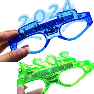 Wholesale New Year Eve 2024 Party Led Glow Glasses Light Up Flash Glasses Festival Cheering Pub Crawl Bar Bounce Props