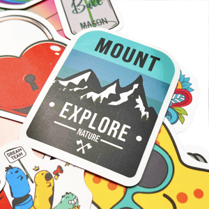 Custom Die Cut PVC Adhesive Label Printing Company Designed Cartoon Waterproof Logo <b>Sticker</b> <b>Holographic</b> Vinyl Sheet - Product Image 4