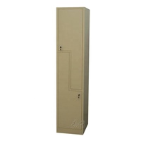Casier de gym vertical à 2 portes au design moderne, casier en acier en forme de Z, armoire de rangement verticale en métal avec barre de suspension pour le personnel de bureau