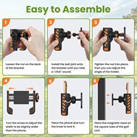 Support magnétique pour téléphone de voiturette de golf, fixation magnétique sécurisée N52, ajustement universel, compatible avec bureau et surfaces métalliques