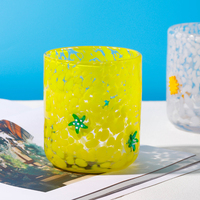 Gobelet en verre portable moderne grande capacité, réutilisable, motif floral, compatible lave-vaisselle, unisexe, pour fêtes et mariages, idéal comme cadeau