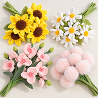 Bouquet de fleurs artificielles en tissu fait main, durable et doux, en peluche, très vendu pour la décoration de la maison, de mariage et saisonnière
