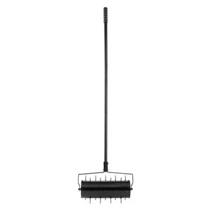 Aérateur de pelouse manuel à roulettes 18 pouces noir avec 27 pointes en fer pour l'aération du sol du jardin et de la cour Garantie 3 ans D0100X3GZQJ 18 pouces - Product Image 1