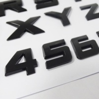 Lettres en Italien 3D de 25 mm, Alphabet, Emblème, Chrome Noir, Badge Numérique, Kits de Carrosserie Automobile, Logo de Voiture, Styling Automobile, Autocollants Adhésifs pour Voiture
