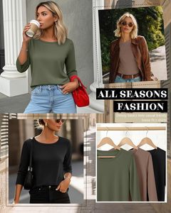 Camisetas de Manga Corta para Mujer, Cuello Redondo, Estilo Básico Elegante, Casual, Moderno, Corte Holgado - Product Image 2