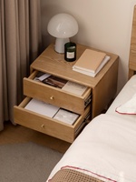 Table de chevet moderne en bois de chêne massif, style nordique minimaliste, avec deux tiroirs, pour la maison, l'hôtel, la chambre à coucher, le salon