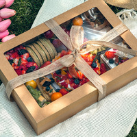 Boîtes d'emballage alimentaire jetables personnalisées OEM en papier kraft pour desserts, pâtisseries, biscuits, sushis, repas à emporter, avec fenêtre transparente