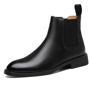Bottes <span class=keywords><strong>Chelsea</strong></span> classiques de luxe rétro pour hommes, tailles plus grandes 45 46, cuir véritable, style britannique, pour l'hiver, l'été et l'automne - Product Image 5
