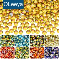 Strass en verre à dos plat OLeeya Magic Series, super scintillants, non thermocollants, cristaux en vrac pour justaucorps, patinage, danse, costumes