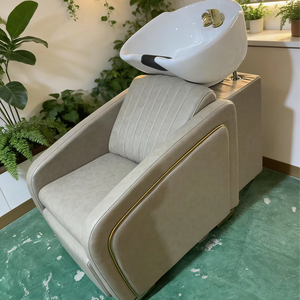 Fauteuil et lit de massage en coton de luxe DM de haute qualité avec bassin en céramique, couleur personnalisable pour salon de coiffure - Product Image 3