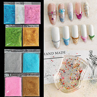 Ensemble de paillettes et de perles pour ongles en 9 couleurs pour la décoration des ongles en DIY, paquets individuels de 5 g pour la manucure 3D et les designs de fête
