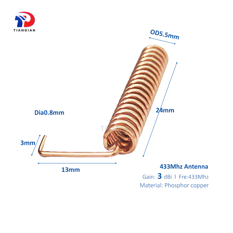 433Mhz Omni Directional Copper Coil Antenna with Helical Design