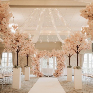 A95 Fond de mariage artificiel blanc pleureur fleur de cerisier rose cerisier pour mariage intérieur fête mariage - Product Image 6