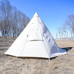 Wasserdichte Glamping Glocke Tipi Jurte Erwachsenen Outdoor Leinwand Camping Tipi Zelt