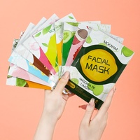Masque Visage Hydratant Beauté aux Fruits, Masque Facial en Feuille de Collagène Cosmétiques Coréens, Soin Nourrissant pour la Peau