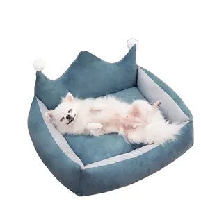 Offre Spéciale doux coton chat maison chaud chat lit pour Kitty Pet chat chien nid doux couchage lit coussin pour animal de compagnie