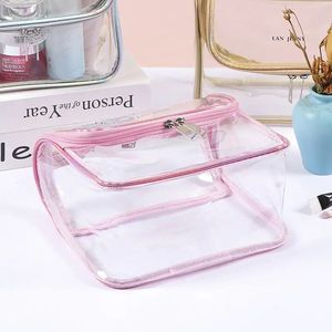 TSA Approved <b>Clear</b> PVC Cosmetic <b>Bag</b> Waterproof Transparent <b>Travel</b> Toiletry <b>Bag</b> with Handle - Product Image 5