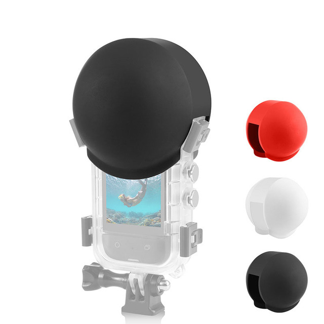 For Insta360 X5 PULUZ Invisible Dive Case Lens Guard Silicone Waterproof Dustproof Protective Lens Cap Cover (Black)