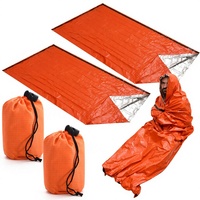 Sac de couchage d'urgence en feuille de Mylar thermique 4 saisons Kongbo Outdoor Gear, style enveloppe, kit de survie pour le camping