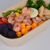 Nouveau produit Senang02 : Boîte à bento en pulpe de canne à sucre à 2 compartiments avec couvercle pour sushis et plats à emporter