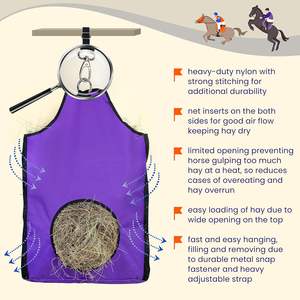 กระเป๋าใส่อาหารม้าแบบปรับได้พร้อมแผ่นรองคอแบบสบายกระเป๋าใส่อาหารทำจากผ้าใบทนทานใช้งานหนัก - Product Image 4