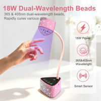 Lampu Kuku UV Tanpa Kabel Diamond untuk Kuku Gel, Dapat Diisi Ulang 18W, Pengering Kuku UV LED dengan Sensor Pintar untuk Salon Kuku & Penggunaan di Rumah
