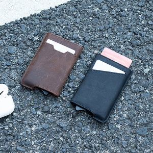Casekey Best Seller Slim <b>Men</b> Business Leather Mini Smart <b>Wallet</b> <b>RFID</b> Blocking Card Holder Pop up <b>Wallet</b> With Front Pocket - Product Image 3