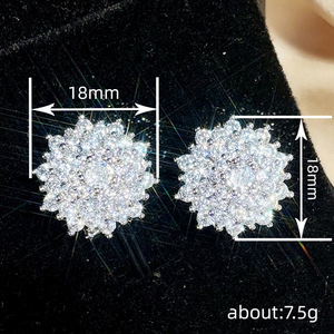 Orecchini a Perno con Motivo Floreale a Fiocco di Neve per Donne, Gioielli Scintillanti per Uso Quotidiano - Product Image 4