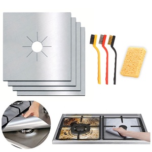 Couvre-brûleurs de cuisinière - Protection pour cuisinière à gaz, protections pour plaques de cuisson, couvre-brûleurs supérieurs, antiadhésifs, réutilisables, faciles à nettoyer - Product Image 1