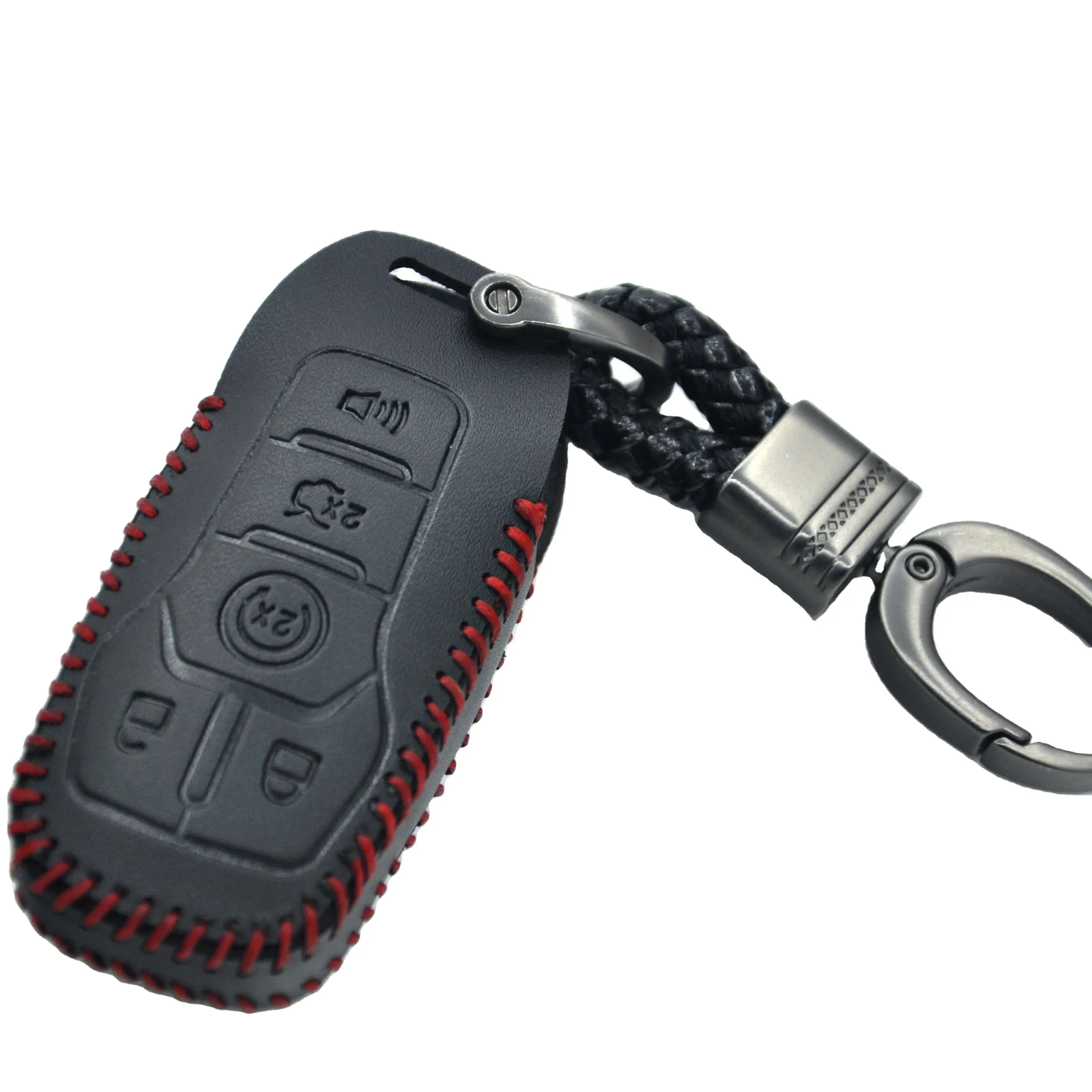 Genuine Leather smart key case for Ford Explorer Edge mustang 2013 mondeo Focus MK3 MK4 Ecosport Kuga Escape Fiesta car keychai
