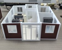 Casa Plegable de Doble Ala Prefabricada de Buena Calidad, Expandible, con Panel Sándwich de Acero, Tamaño Personalizable de 20 pies
