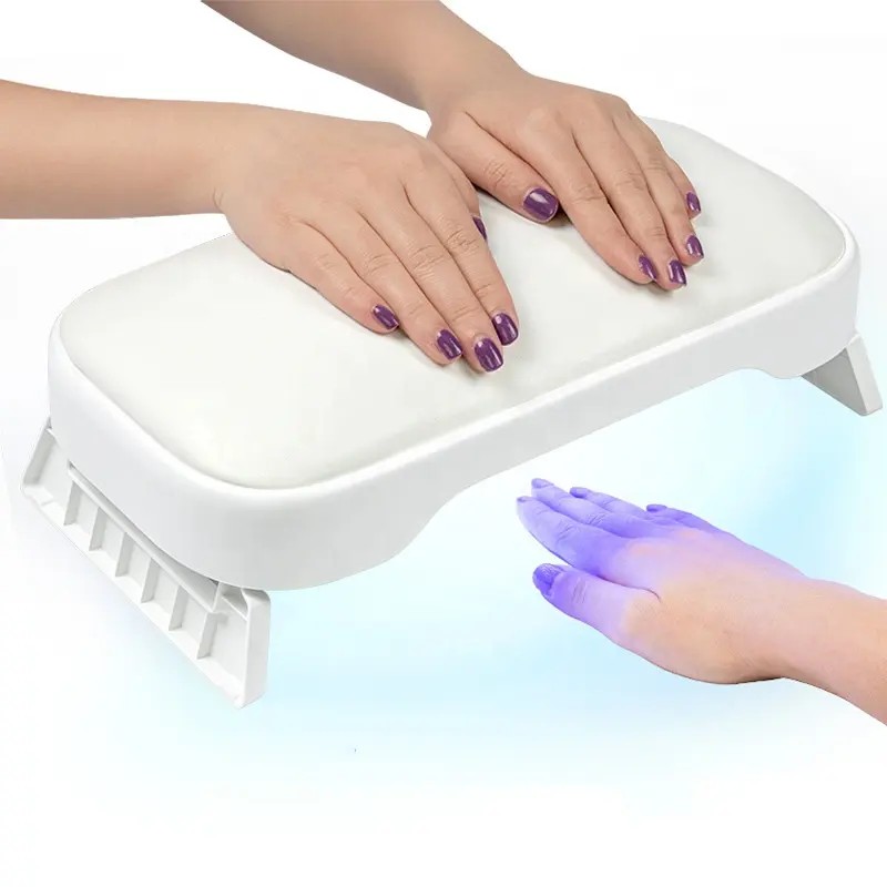 48w New Arrival Nail Arm Rest Hand Cushion Pillow Dryer Machine Custom Pink Double Hand Nail Lamp