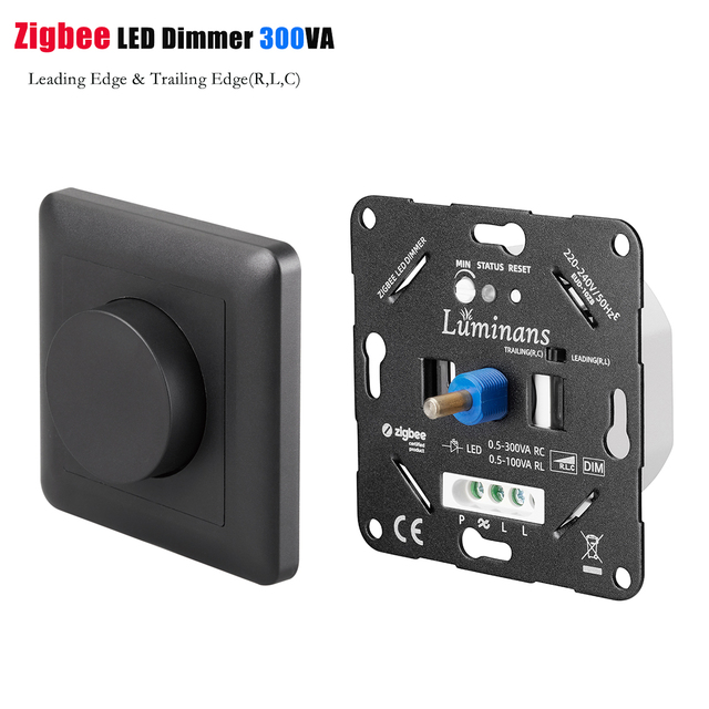 Luminans Multiway Control Wall Rotary Smart Zigbee LED Dimmer 300W Dimmer Switch for LED Lights