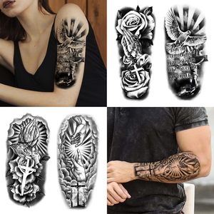 77 Fogli di Tatuaggi Temporanei Cristiani - Disegni di Gesù Cristo, Croce, Angeli e Dio per Mezzo Braccio, per Adulti, Uomini, Donne e Bambini - Product Image 6
