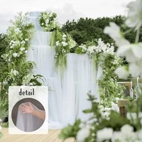 Vente en gros 180M Neylon Swiss Mesh Tulle Tissu en rouleau pour la décoration de toile de fond d'événement de cérémonie