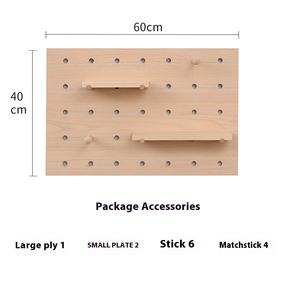 Estante de almacenamiento de 3 capas de doble capa de madera maciza moderna, tablero de 8 agujeros, sala de estar estantería para, pantalla colgante de pared - Product Image 5