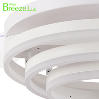 Ventilador de techo LED de 4 aspas con mando a distancia, diseño blanco invisible inteligente para uso tradicional en el baño interior