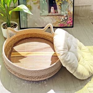 Sanan, nuevo diseño, ratán, diversión, una pieza, nido de gato de punto, Bola de juguete, arena para mascotas, cama nido de gato de ratán - Product Image 5