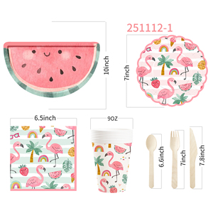 Platos de Papel Ovalados Desechables con Diseño de Flamenco DAMAI, Decoración para Fiestas, Suministros para Fiestas de Cumpleaños, Juego de Vajilla - Product Image 4