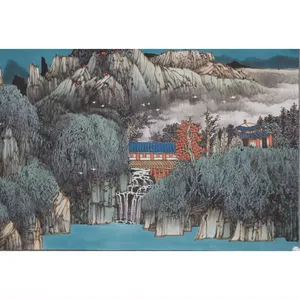 चीनी शैली की दीवार पर लटकने वाली पारंपरिक कला हस्तनिर्मित घर की सजावट, अनुकूलित डिज़ाइन लैंडस्केप पेंटिंग
