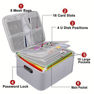 Sac ignifuge portable avec serrure, revêtement en silicone liquide, produits de classement de documents sécurisés - Product Image 4